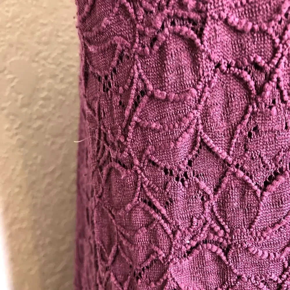 Show Me Your Mumu Tyler Tunic maroon wine purple lace overlay dress size Medium